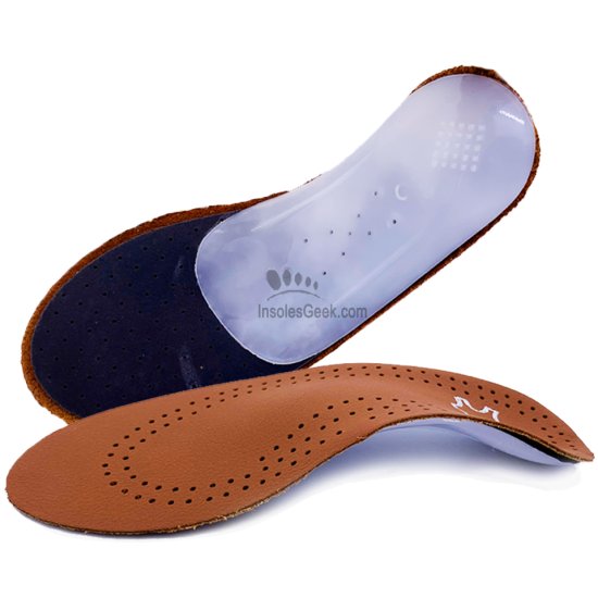 Flat Foot Arch Support Orthopedic Leather Insoles GK-627 - Click Image to Close