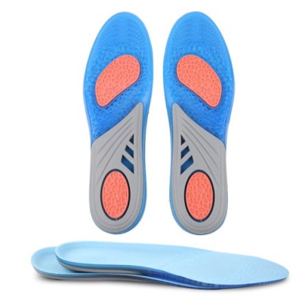 Breathable Gel PU Sports Insoles Blue Running Shoes Insert GK-416