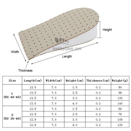 1.5cm 2.5cm 3cm 4cm Breathable Leather Increased Pad GK-937