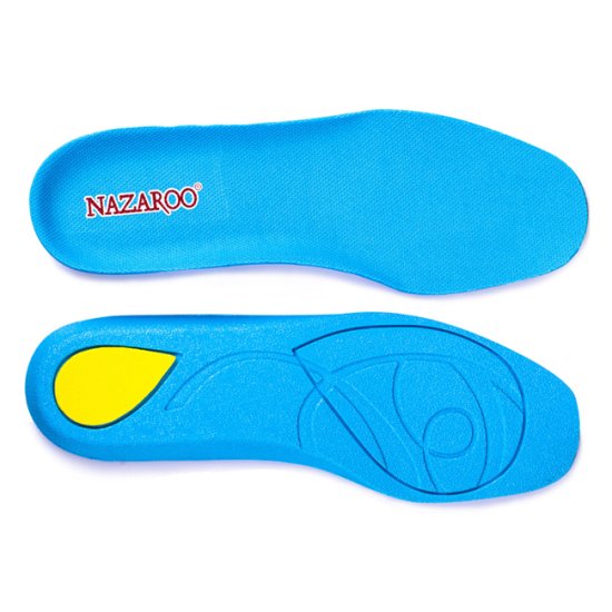 Comfortable Shock Absorption PU Insoles for Hikers Sky Blue - Click Image to Close