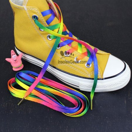 Fashion Colorful Rainbow Weave Shoe Laces GK-1737