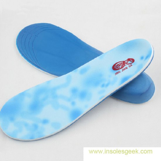 Comfortable PU Memory Foam Foot Care Shoe Insoles Blue GK-510 - Click Image to Close